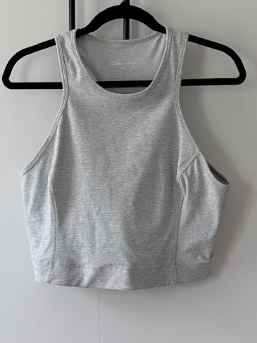 Outdoor Voices Heather Gray High Neck Racerback Sports Bra XXL Medium Support